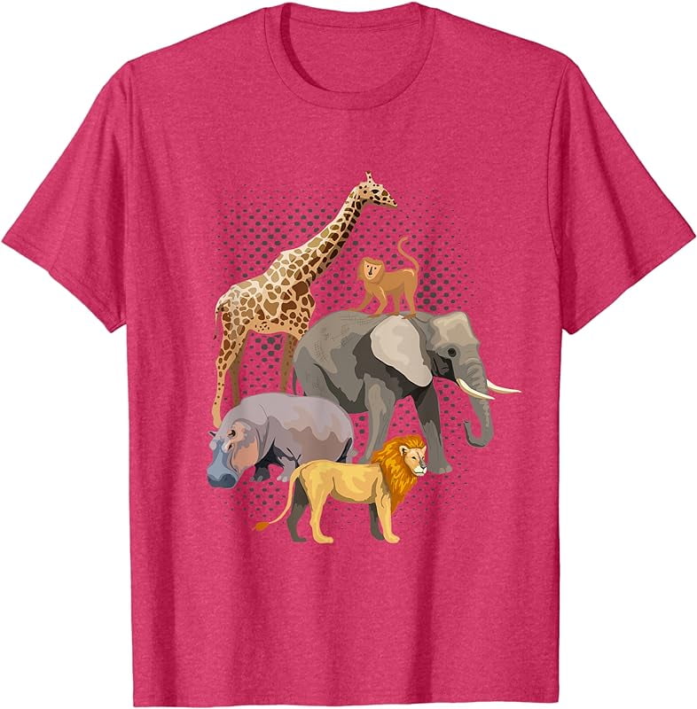 African Safari Animals Funny Zoo Animal Lovers T-Shirt Cute belief ...