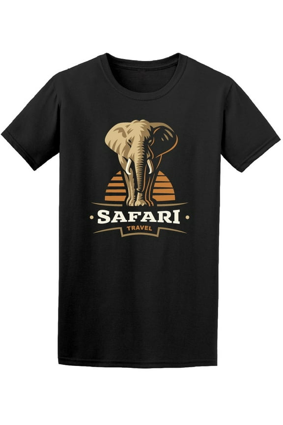 African Safari Elephant Logo T-Shirt Men -Image by Shutterstock, Male Large