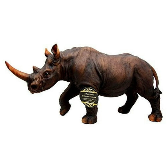 African Safari Grasslands Rhinoceros Beast Decorative Figurine 11" Long