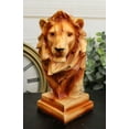 thumbnail image 1 of African Safari Lion King Of Pride Rock Bust Small Faux Wood Carving Figurine, 1 of 6