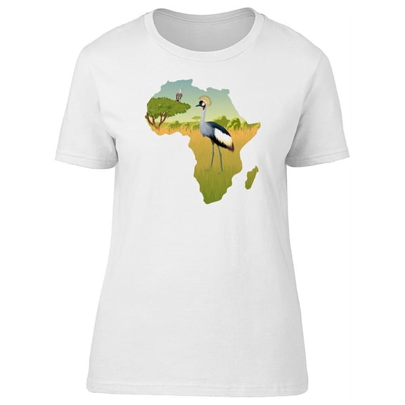 African Savannah Crowned Crane T-Shirt Women -Image by Shutterstock, Female Medium
