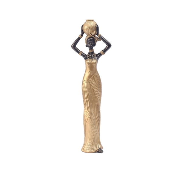 African Sculpture Women Figure Girls Tribal Lady Figurine Statue Decor Collectible Ornaments Vintage Resin Figure Gift
