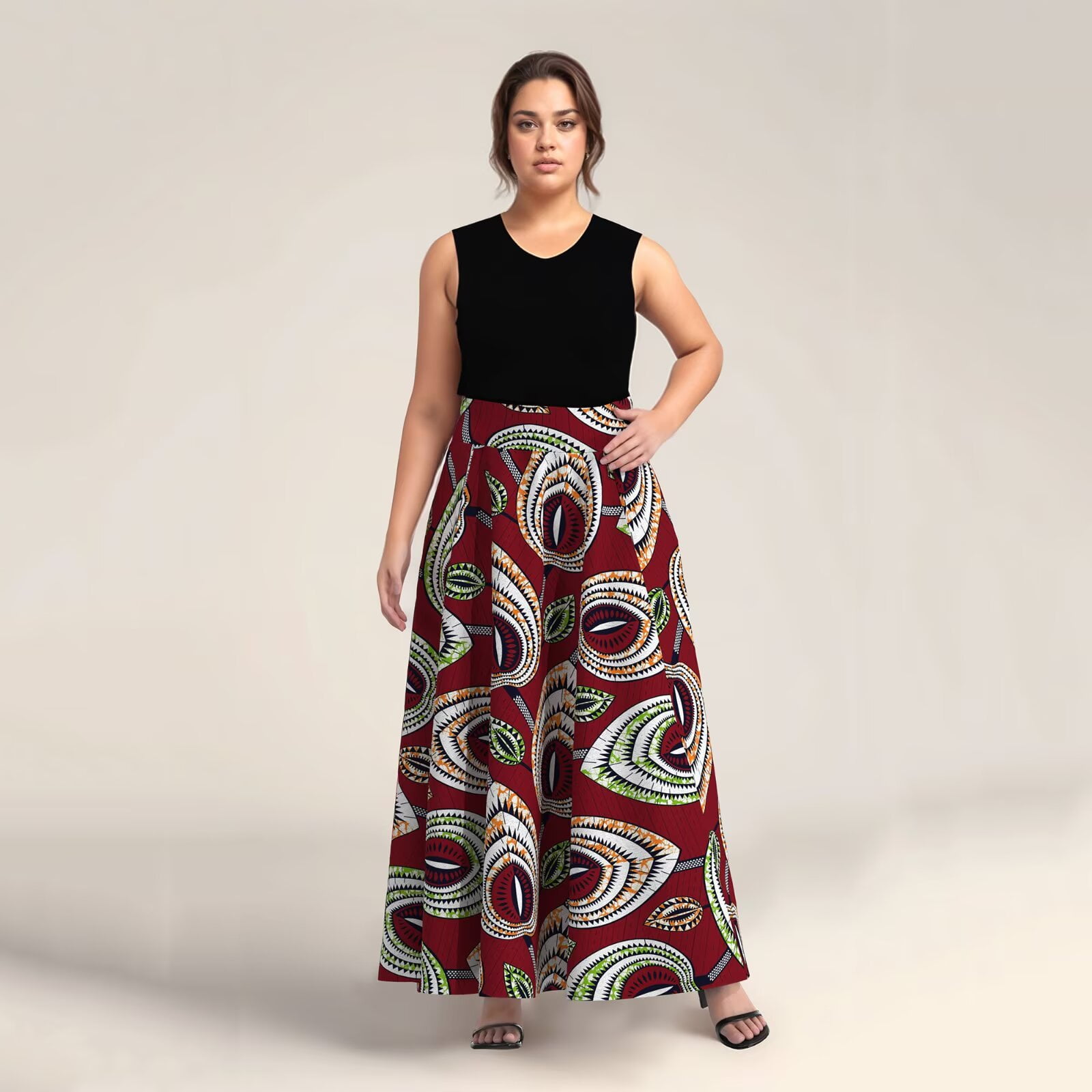 Bohemian African Dashiki Print Long Cardigan Opened Front Kimono Jacket Style Long Dress Trench Coat Buttoned Down Denim Duster Dress
