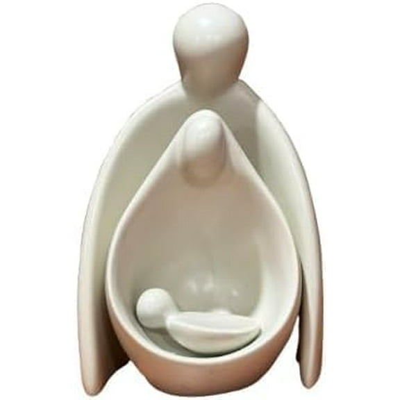 African Soapstone Nativity Set Hand-carved Kisii stone Figurine Holy family Nativity Scene Sculpture for Home Decorative Christmas Table top Indoor Decor Gifts (3pcs Nativity Cuddle)