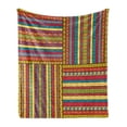 thumbnail image 1 of African Soft Flannel Fleece Throw Blanket, Borders Pattern Old Fashioned Culture Theme Colorful Print, Cozy Plush for Indoor and Outdoor Use, 50" x 60", Multicolor, by Ambesonne, 1 of 6