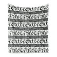 thumbnail image 1 of African Soft Flannel Fleece Throw Blanket, Dancing Oriental Ornate Design Elements Folkloric Vintage Design, Cozy Plush for Indoor and Outdoor Use, 60" x 80", Black White, by Ambesonne, 1 of 5