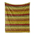 thumbnail image 1 of African Soft Flannel Fleece Throw Blanket, Hand Drawn Pattern Abstract Geometric Striped Illustration, Cozy Plush for Indoor and Outdoor Use, 70" x 90", Multicolor, by Ambesonne, 1 of 6