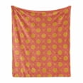 thumbnail image 1 of African Soft Flannel Fleece Throw Blanket, Repetitive Traditional Modernized in Vibrant Tones Illustration, Cozy Plush for Indoor and Outdoor Use, 50" x 60", Yellow and Hot Pink, by Ambesonne, 1 of 5