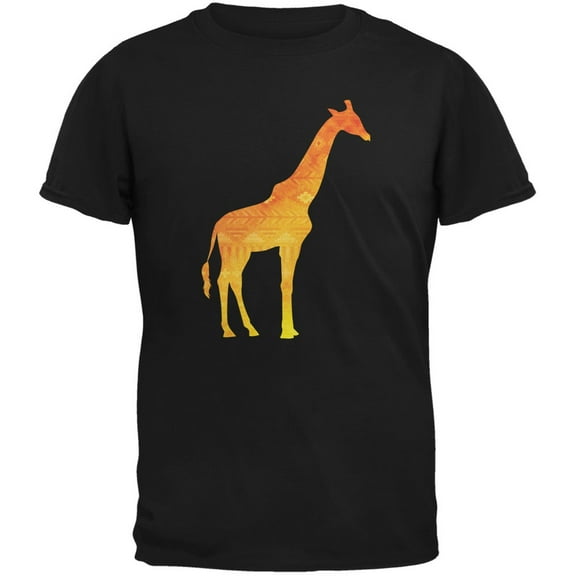 African Spirit Animal Giraffe Black Youth T-Shirt - Large(14/16)