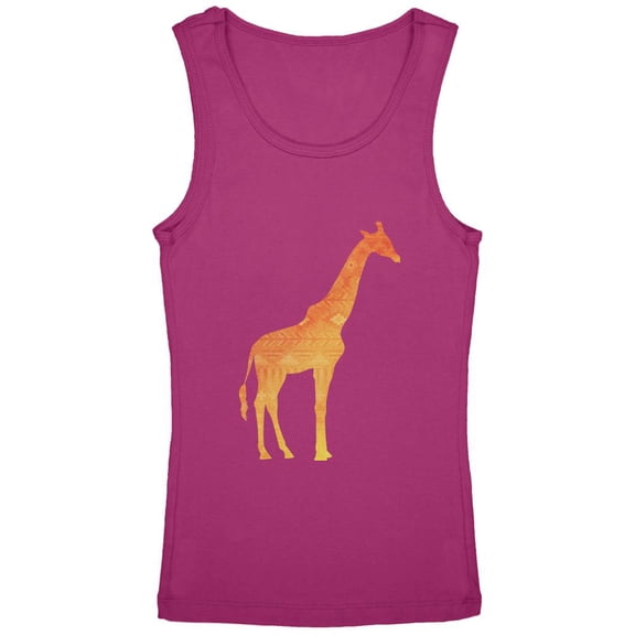 African Spirit Animal Giraffe Youth Girls Tank Top Bright Berry YLG