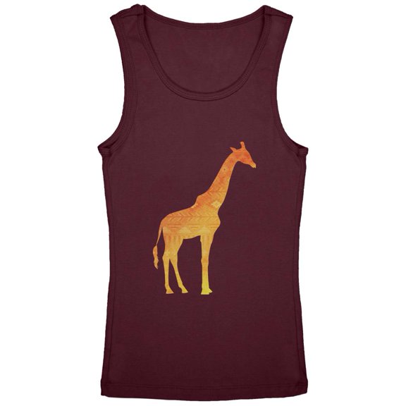 African Spirit Animal Giraffe Youth Girls Tank Top Burgundy YLG