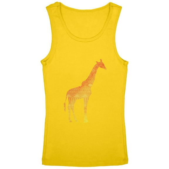 African Spirit Animal Giraffe Youth Girls Tank Top Yellow YMD