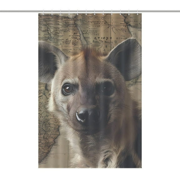 African Spotted Hyena Waterproof Shower Curtain Liner Light-Weight & Machine Washable Bath Curtain for Bathroom Decor 48x72Inch（122x183cm）