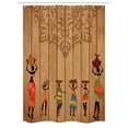thumbnail image 1 of African Stall Shower Curtain, Ancient African Girl Images on Vintage Wooden Texture Ethnic Female Fashion Art Concept, Fabric Bathroom Set with Hooks, 54W X 78L Inches, Multi, by Ambesonne, 1 of 1