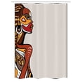 thumbnail image 1 of African Stall Shower Curtain, Profile of Sexy African Lady with Different Tattoos on Her Body and Face Stylish Print, Fabric Bathroom Set with Hooks, 54W X 78L Inches, Multi, by Ambesonne, 1 of 1