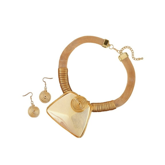 African Statement Necklace Earrings Set For Women Tribal Fashion Costume Jewelry Sets Big Resin Pendant Necklace Collar Choker Handmade Accessories