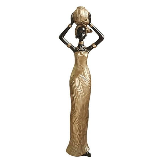 African Statues For Home Decor Sculptures Decorations For Living Room 10.5'' African Lady Art Figurines Black Vintage Ornament For Shelf And Tables Décor Gift