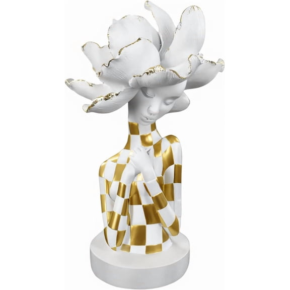 African Statues for Home Decor, Sculptures Decorations for Living Room, 11'' African Lady Art Bust Figurines, African Modern Aesthetic Ornament for Shelf and Tables, Décor Accents Gifts for Women