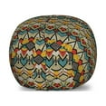thumbnail image 1 of African Storage Toy Bag Chair, Complex Pattern of Triangles Half Circles and Zigzag Lines with Retro Grunge Look, Stuffed Animal Organizer Washable Bag, Small Size, Multicolor, by Ambesonne, 1 of 3