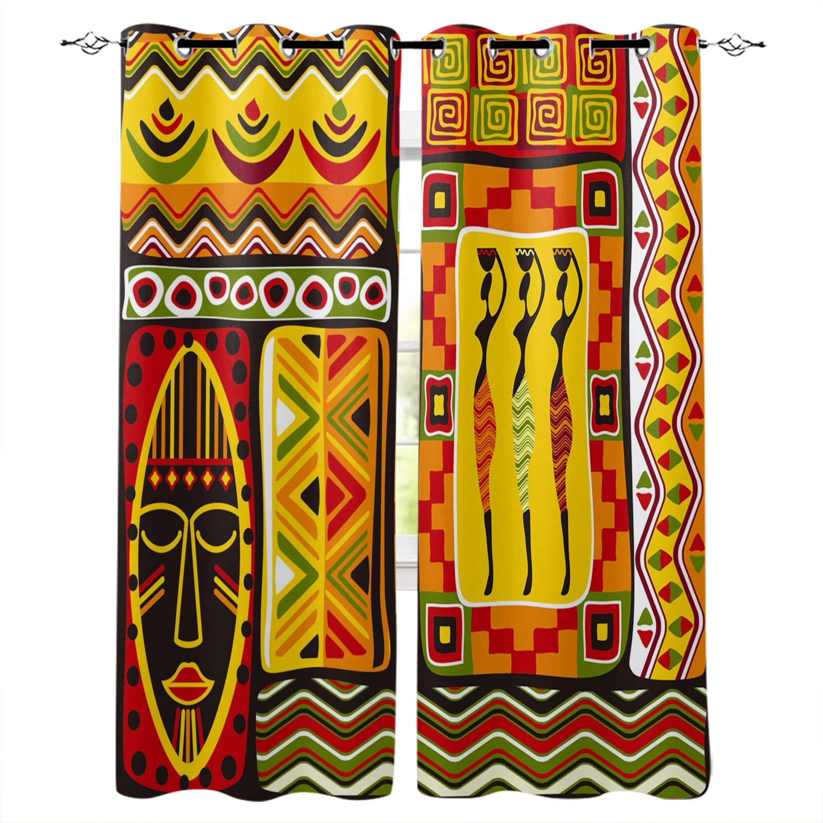 African Style Window Curtains for Living Room Bedroom Kitchen Modern