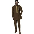 thumbnail image 1 of African Suit for Men Traditional Jacquard Bazin Tops and Pants 2 Piece Set Party Wedding Evening Men Suit, 1 of 5