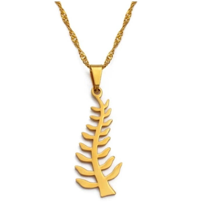 African Adinkra Symbol Pendant Necklace - Gye Nyame Stainless Steel Gold Plated Ethnic Jewelry For Women & Men