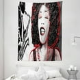 thumbnail image 1 of African Tapestry, African American Girl Singing with Saxophone Player Popular Sound Design, Wall Hanging for Bedroom Living Room Dorm Decor, 60W X 80L Inches, Black Pale Grey, by Ambesonne, 1 of 5
