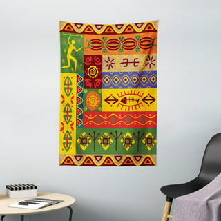  Ambesonne Ethnic Tapestry, Happy Kwanzaa Calligraphic