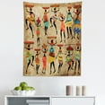 thumbnail image 1 of African Tapestry, Woman Silhouettes with Traditional Clothes Carrying Bowls on Head, Fabric Wall Hanging Decor for Bedroom Living Room Dorm, 5 Sizes, Ecru Multicolor, by Ambesonne, 1 of 1