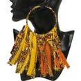thumbnail image 1 of African Tassel Women Earrings Ankara Fringe Hoop Earrings Women WYB1198, 1 of 3