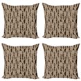 thumbnail image 1 of Ambesonne African Throw Pillow Cover 4 Pack, Woman Carry Water Vases, 16", Beige Tan Dark Brown, 1 of 2