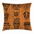 thumbnail image 1 of African Throw Pillow Cushion Cover, Ceremonial Native Illustration Cultural Art Print, Decorative Rectangle Accent Pillow Case, 26" X 16", Black Brown, by Ambesonne, 1 of 1