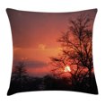 thumbnail image 1 of African Throw Pillow Cushion Cover, Sunset Kwando River Caprivi Strip Namibia Evening Wilderness National Park, Decorative Square Accent Pillow Case, 20 X 20 Inches, Coral Orange Black, by Ambesonne, 1 of 2