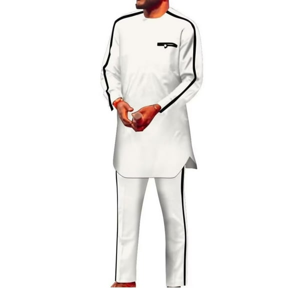 African Traditional Clothes for Men Dashiki Suits 2 pcs set African Mens Wedding Party Clothing Long Sleeve Nigerian Clothes