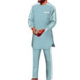 thumbnail image 1 of African Traditional Clothes for Men Dashiki Suits 2 pcs set African Mens Wedding Party Clothing Long Sleeve Nigerian Clothes, 1 of 5