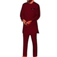 thumbnail image 1 of African Traditional Clothes for Men Dashiki Suits 2 pcs set African Mens Wedding Party Clothing Long Sleeve Nigerian Clothes, 1 of 5