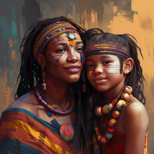 African Traditional Culture Black Woman Portrait Posters Prints Color