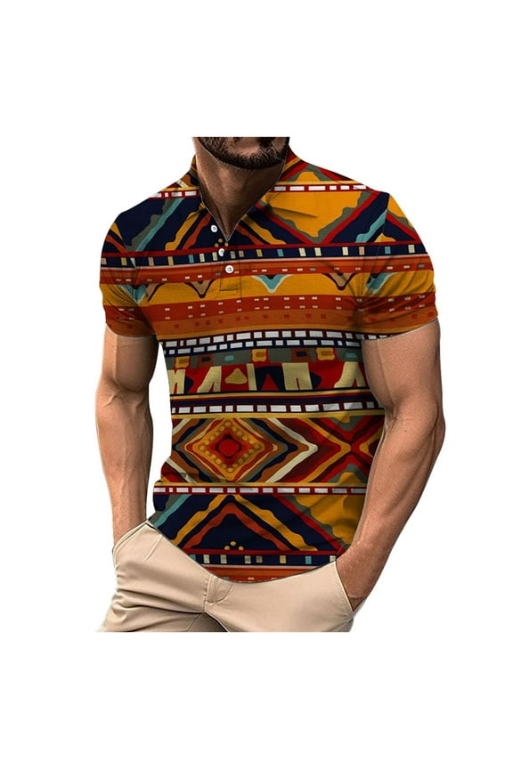 African Traditional Pattern Print Shirt Casual Short Sleeve Shirts Luxury Printed Dashiki For Men