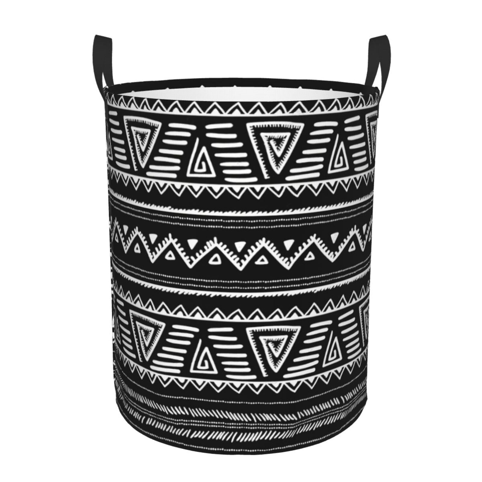 African Tribal Aztec Round Canvas Linen Laundry Hamper, Waterproof