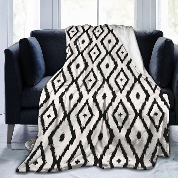 African Tribal Ethnic Aztec Fleece Blanket Lightweight Ultra-Soft Boho Throw Blanket for Sofa Couch Bed Camping Travel - Super Soft Cozy Microfiber Blanket 50"X40"
