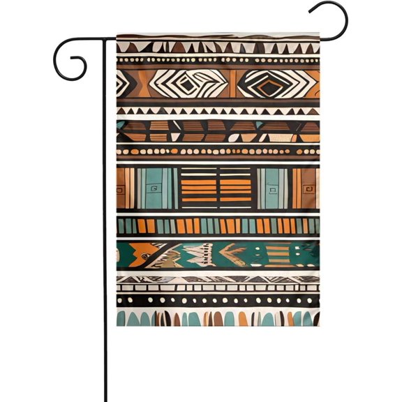African Tribal Ethnic Pattern Garden Flags 12x18in for Yard Decoration with 3cm Pole Position Width (Flag Only, No Flagpole Included)