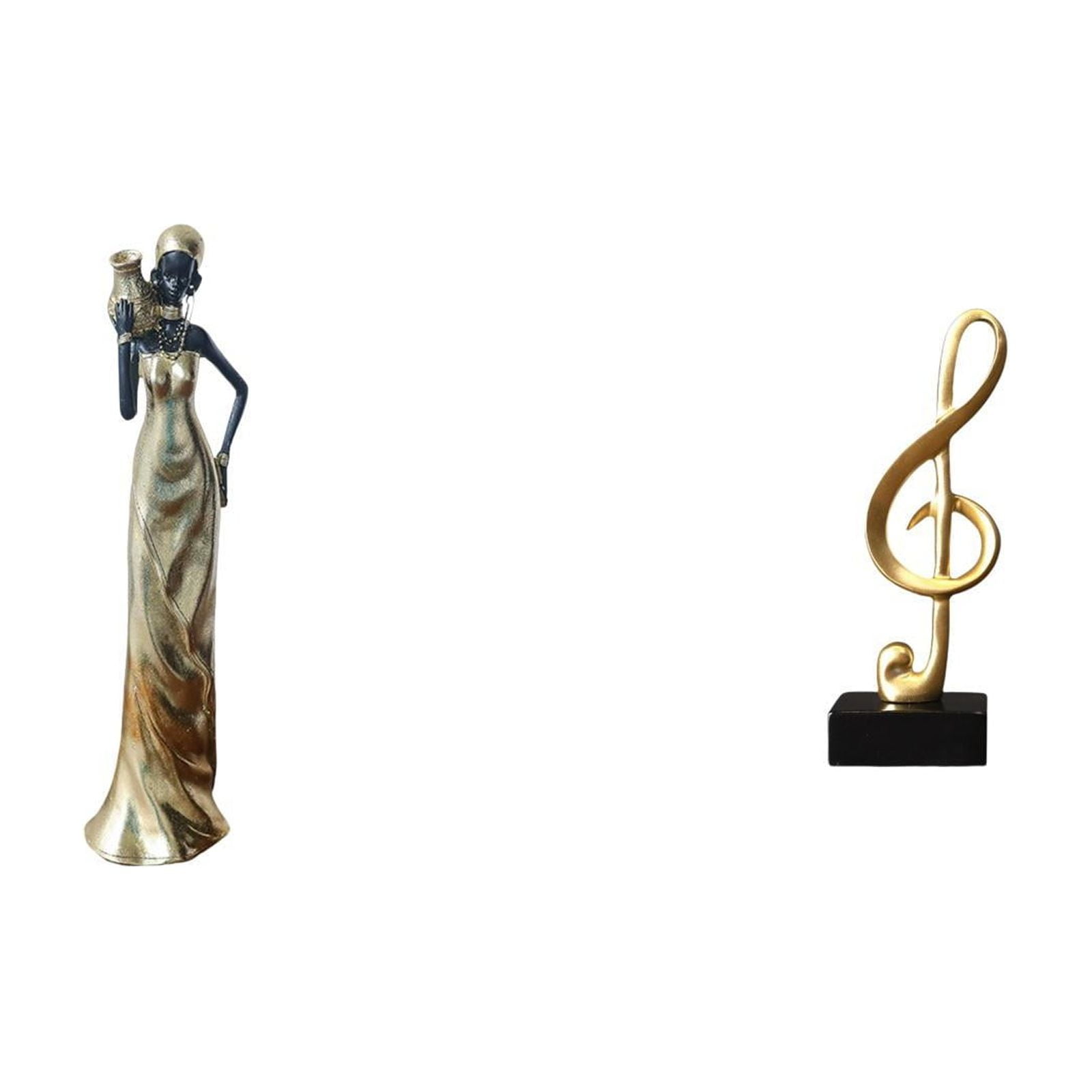African Tribal Lady Statue Music Note Sculpture Desktop Figurine Resin ...