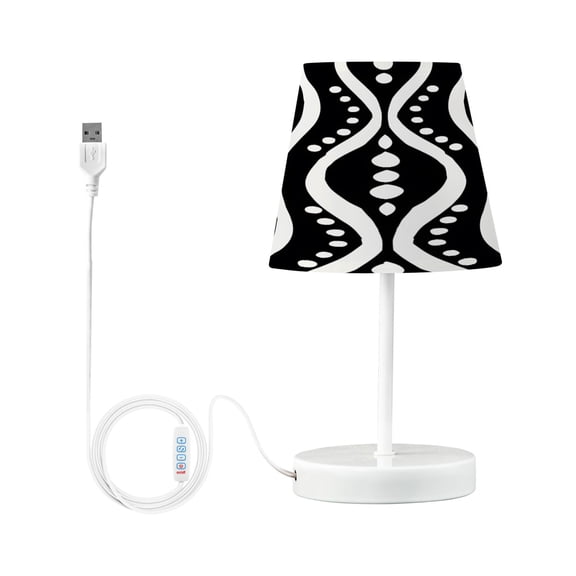 African Tribal Lines and Dots Desk Lamp LED Table Nightstand Lamps with 3 Color Temperatures for Home Bedroom Living Room Decor 6x11