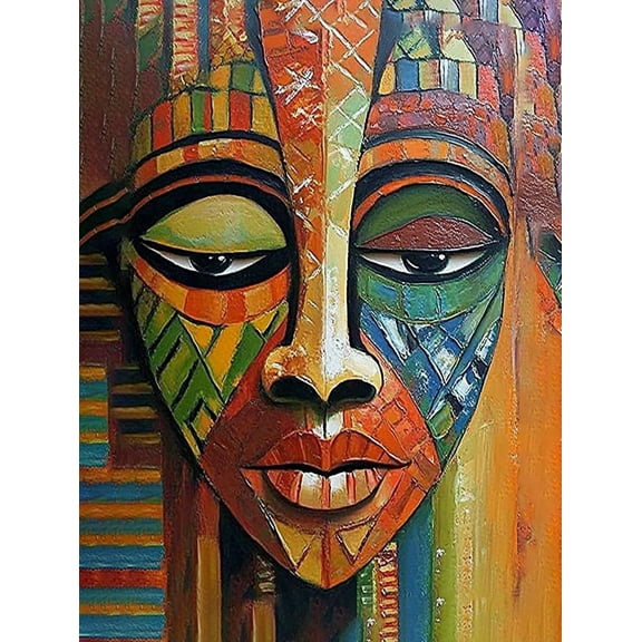African Tribal Mask Wall Art Canvas PaintingSuitable for Living Room Bedroom Office Dining Room and Hallway Decoration.