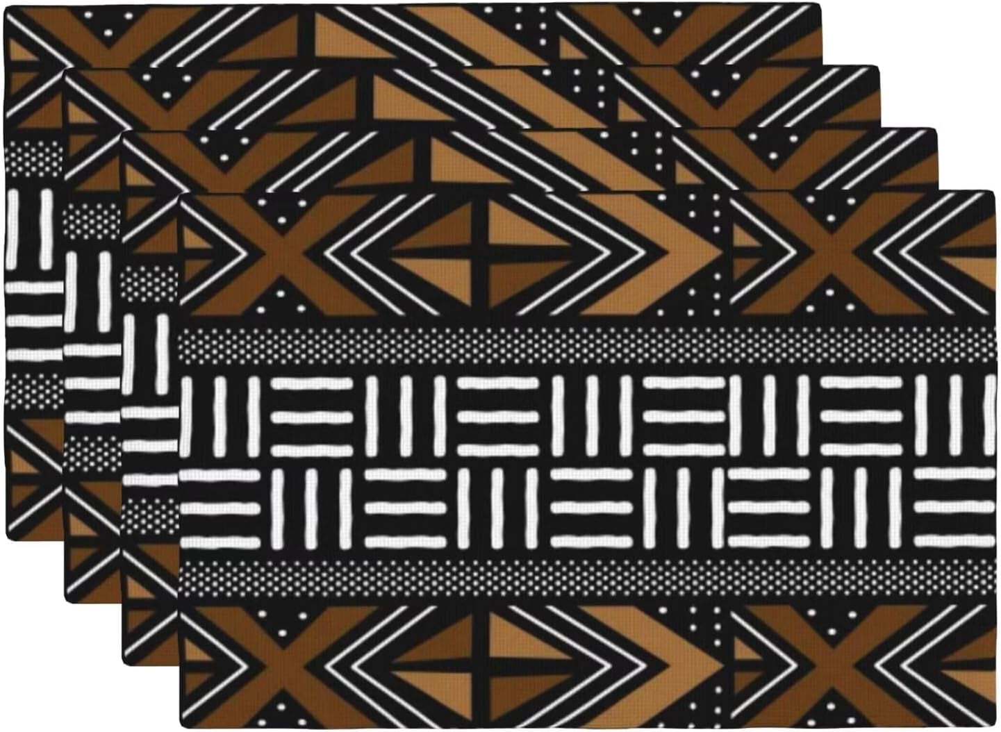 African Tribal Placemats Set of 4 Totems Geometric Ethnic Place Mats ...