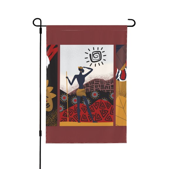 African Tribe Aborigine Tribal Double Sided Garden Flag 12.5x18 Outdoor Decorative Yard Banner for Patio Lawn Garden