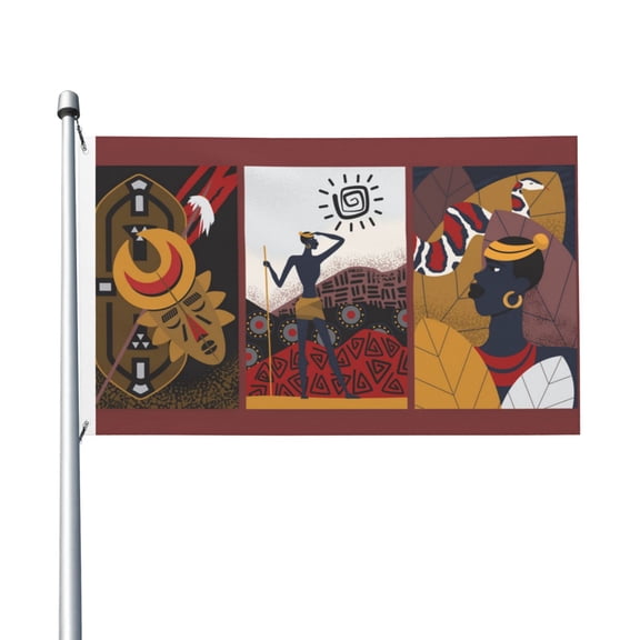 African Tribe Aborigine Tribal Flag 3X5 Ft Garden Yard House Flags Banner Sign Outdoor Indoor Party Home Garden Decoration
