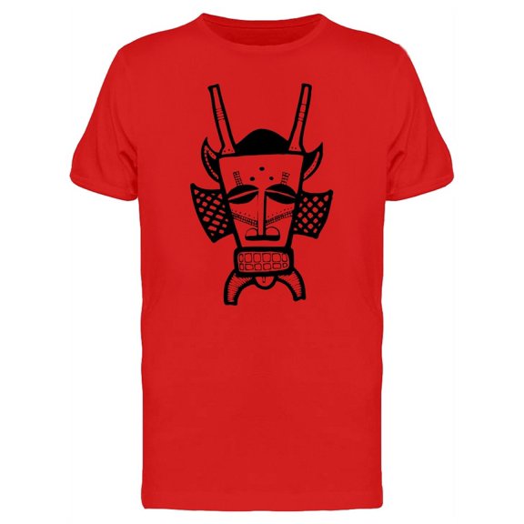African Tribe Mask Black Color T-Shirt Men -Image by Shutterstock, Male x-Large