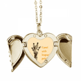 thumbnail image 1 of African Tropical Animal Giraffe Folded Wings Peach Heart Pendant Necklace, 1 of 4