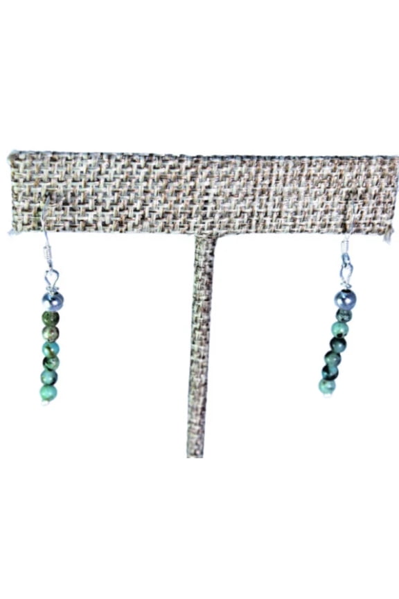 African Turquoise Drop Earrings